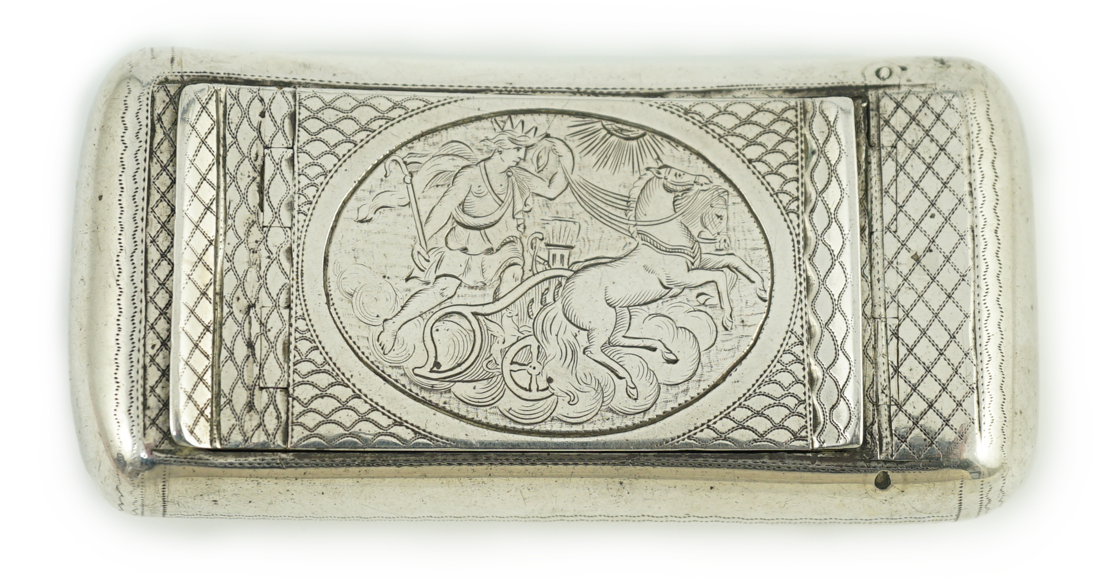 A George III Irish silver double snuff box, by Richard Sawyer